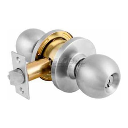 Master Lock Master Lock Commercial Cylindrical Lockset Ball Knob, Classroom, Brushed Chrome BLC0932DKA4
